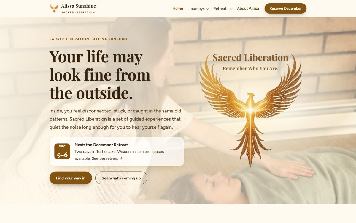 Alissa Sunshine website homepage