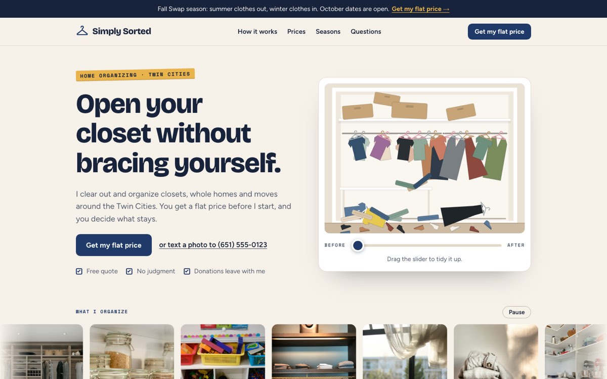 Simply Sorted home organizing website